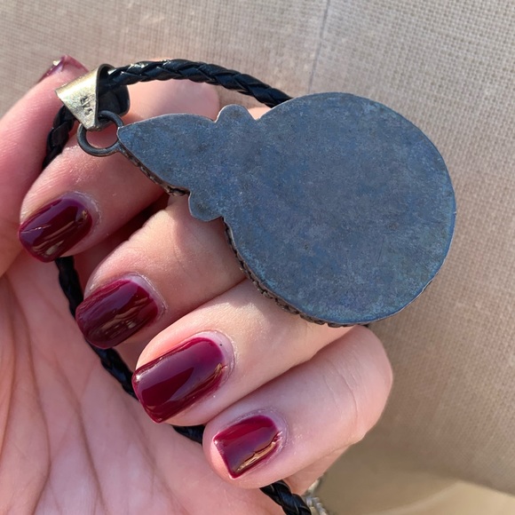 Handmade Turquoise and Sterling Silver UFO necklace - Picture 8 of 15